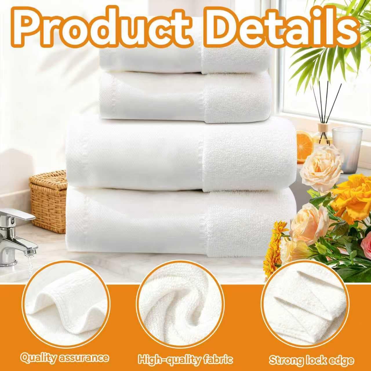 ZH CAHA Towel Set 4Pc Super Soft 450GSM Cotton Highly Absorbent Quick Drying NEW - Image 4