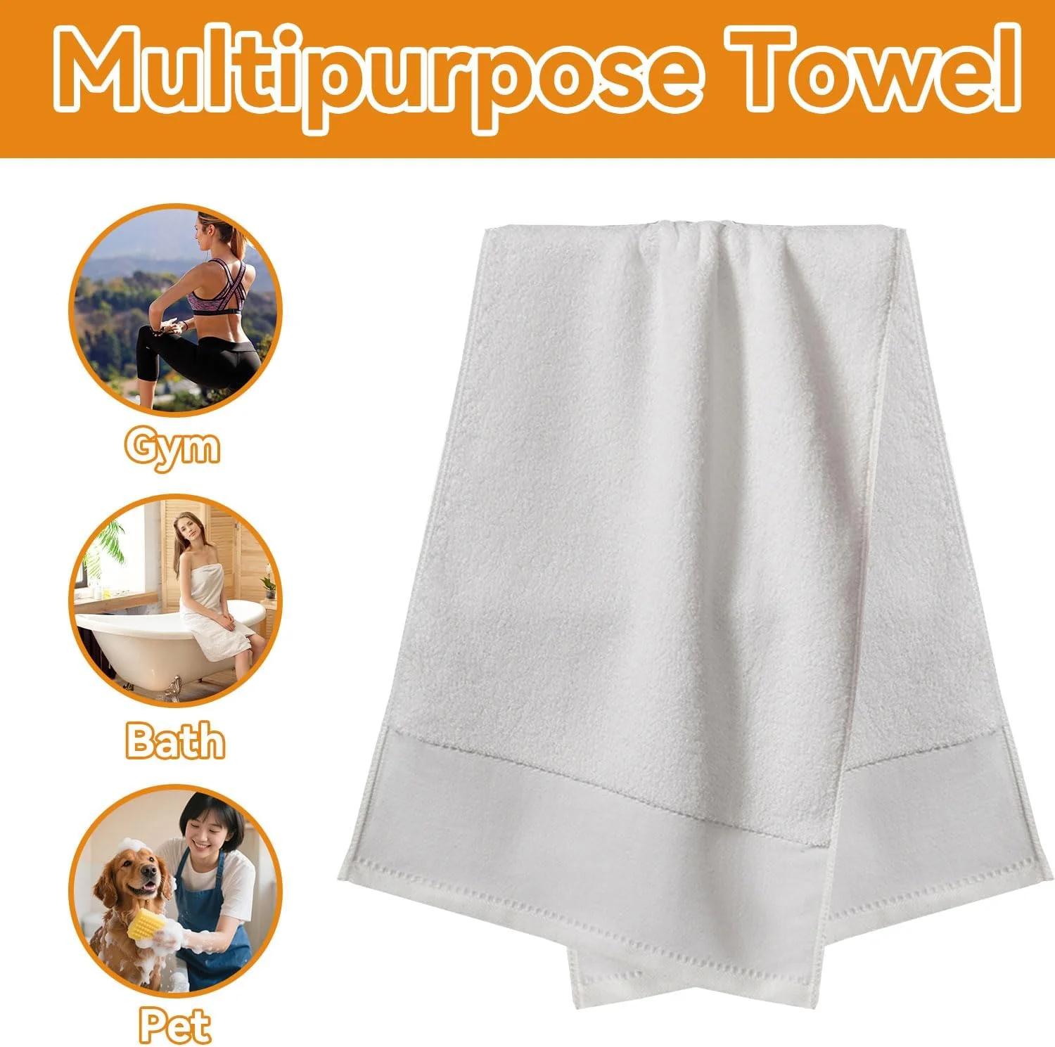 ZH CAHA Towel Set 4Pc Super Soft 450GSM Cotton Highly Absorbent Quick Drying NEW - Image 5