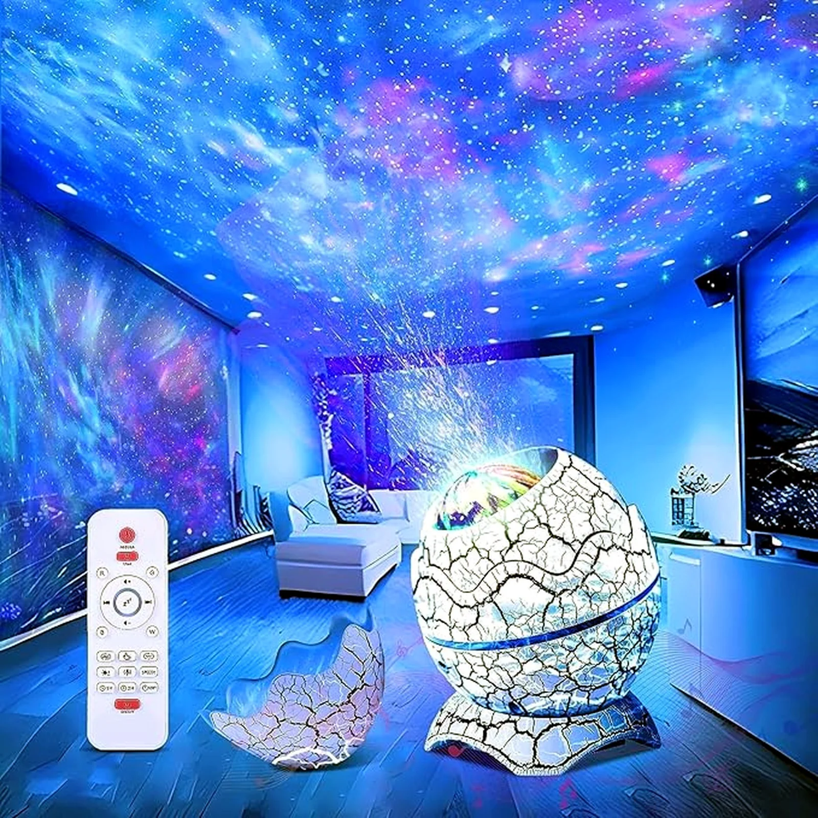 QingHong Dinosaur Night Lights Egg Galaxy Projector Starry Night Light with NEW