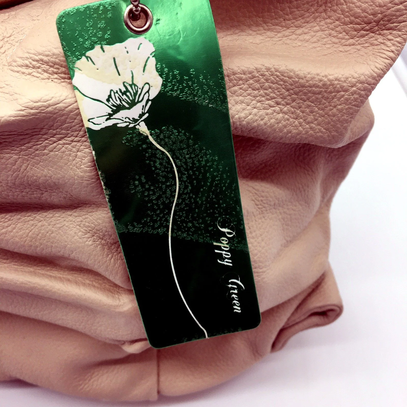 Poppy Green Womens Leather Hobo Handbag Large Cream Everyday Stylish NEW - Image 3