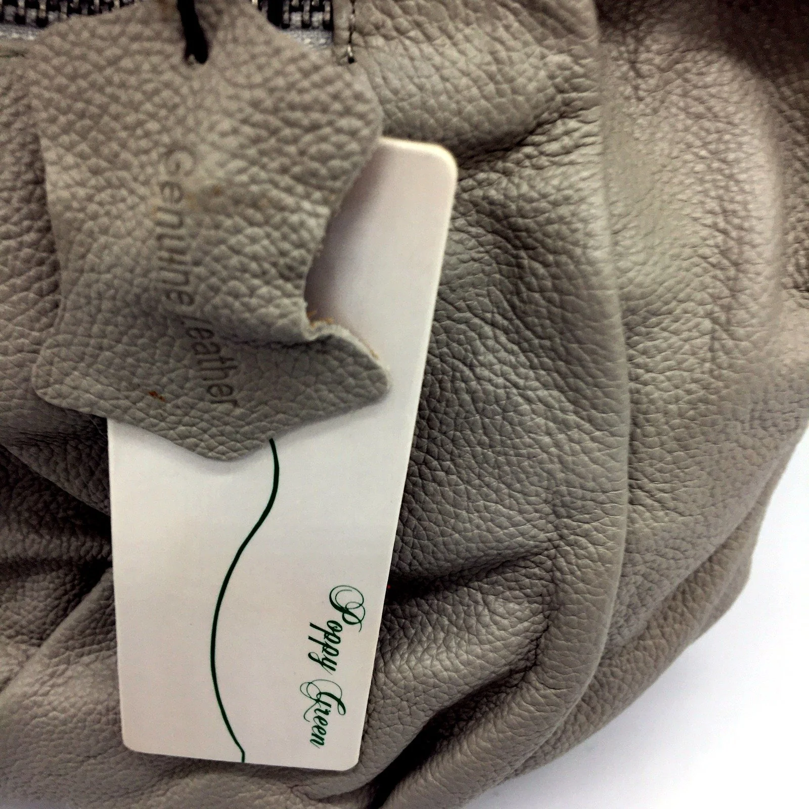Poppy Green Leather Hobo Handbag Womens Genuine Leather Grey Hobo Handbag NEW - Image 3