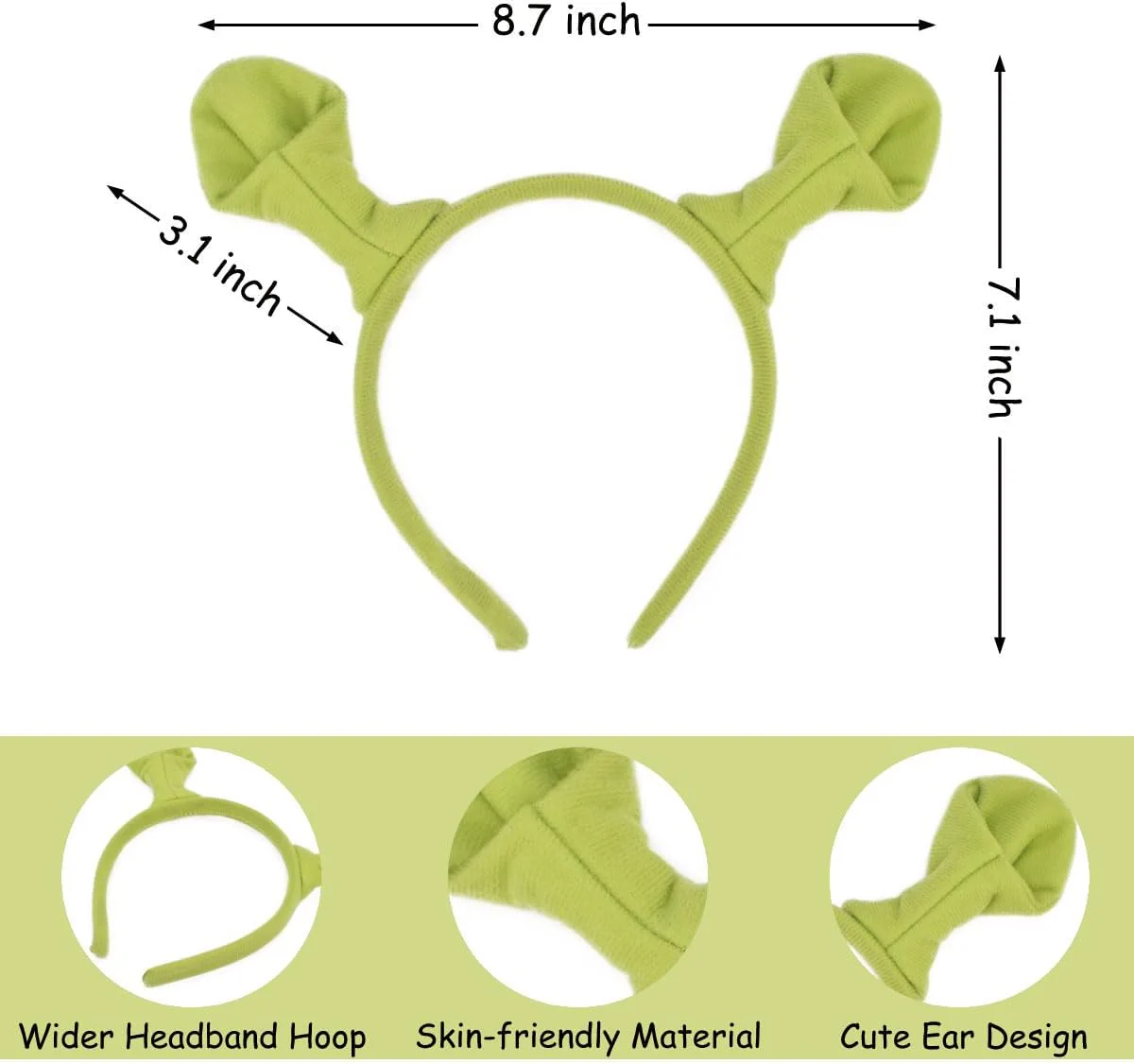 HODRME Kids Headwear Ogre Ears Headbands, 12 Pcs Cartoon Theme Party NEW - Image 2