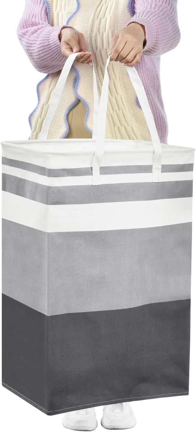 ALINK Large Laundry Bags 75L Collapsible 2Piece Grey Hamper Baskets NEW - Image 6