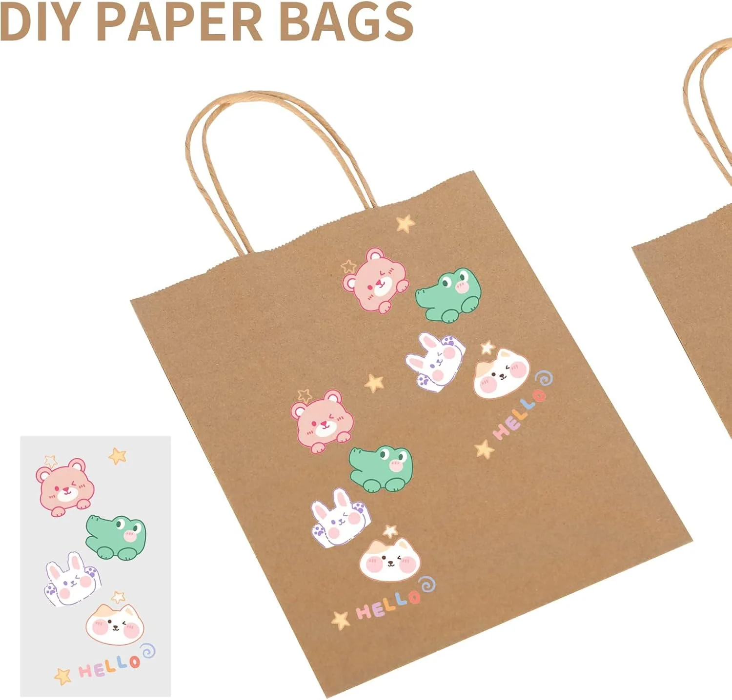 Toovip 100-Count Brown Paper Gift Bags, 21x11x27cm, Reusable Kraft Bags NEW - Image 6