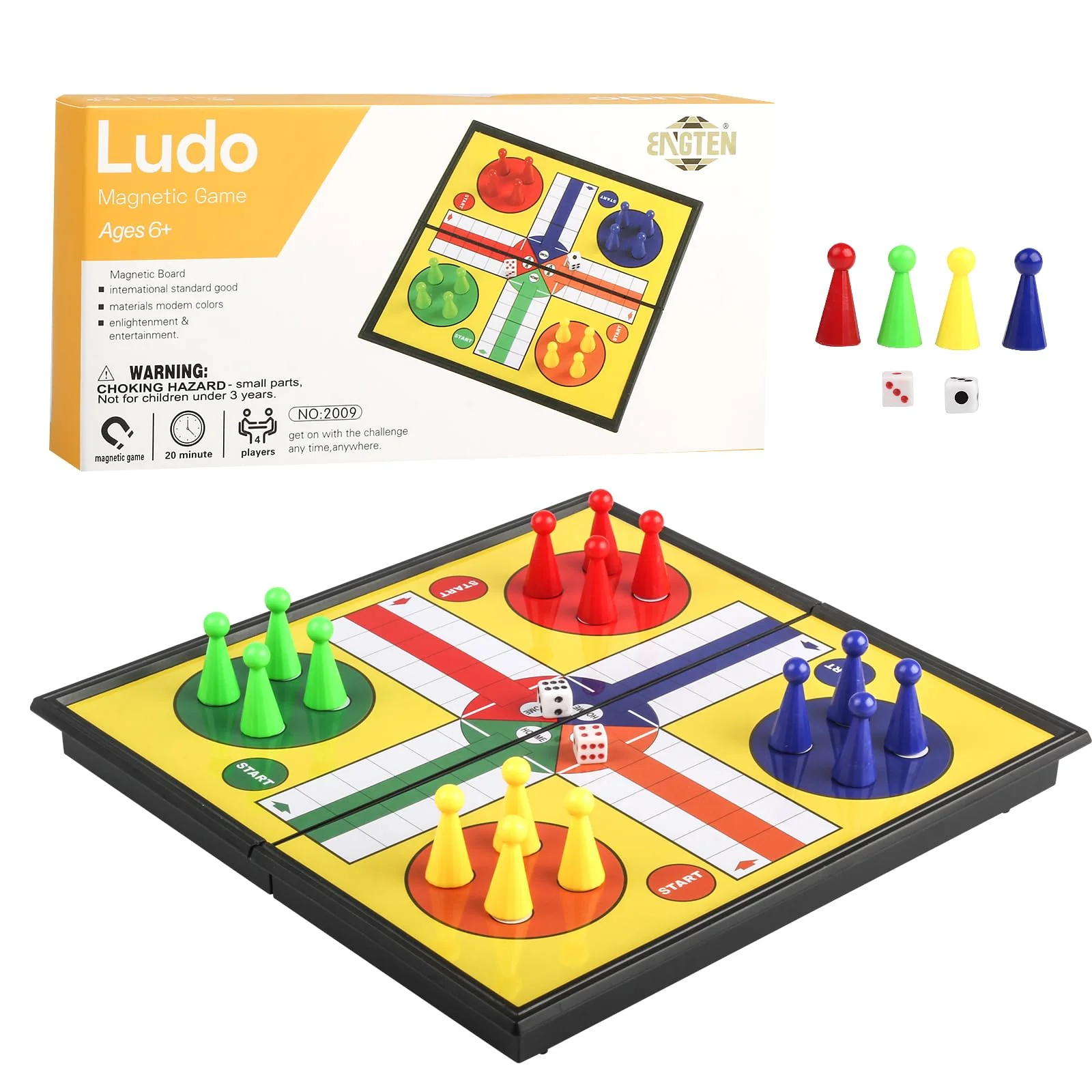 ZUNIPLEX Magnetic Board Games Foldable Flying Chess Dice Board Game for DEMO
