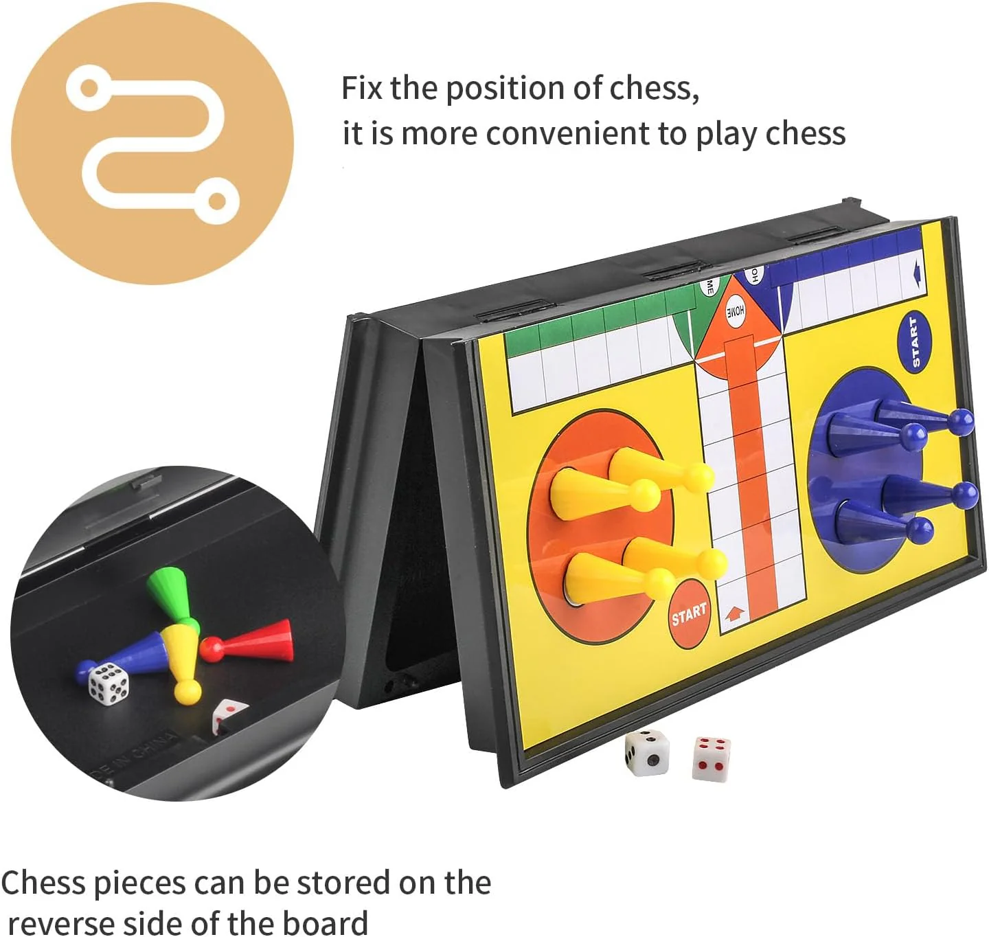 ZUNIPLEX Magnetic Board Games Foldable Flying Chess Dice Board Game for DEMO - Image 2