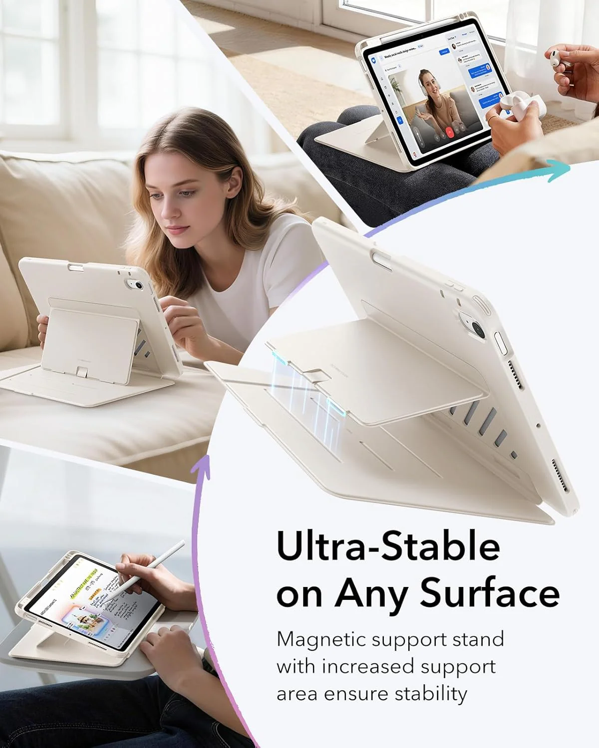 ESR Starlight iPad Air 11 Inch Protective Cases - Lightweight Slim Fit Beige NEW - Image 5