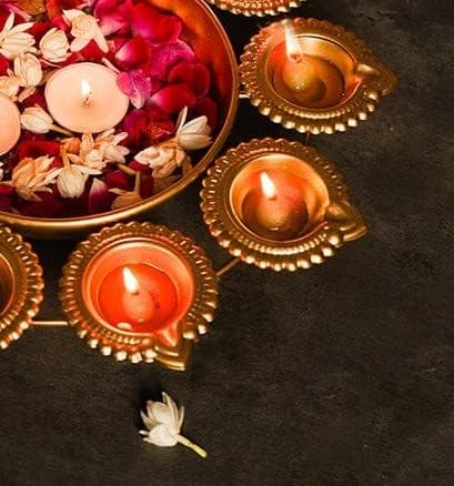 R Ayurveda Religious & Spiritual Items Copper Decorative Metal Diya NEW - Image 2