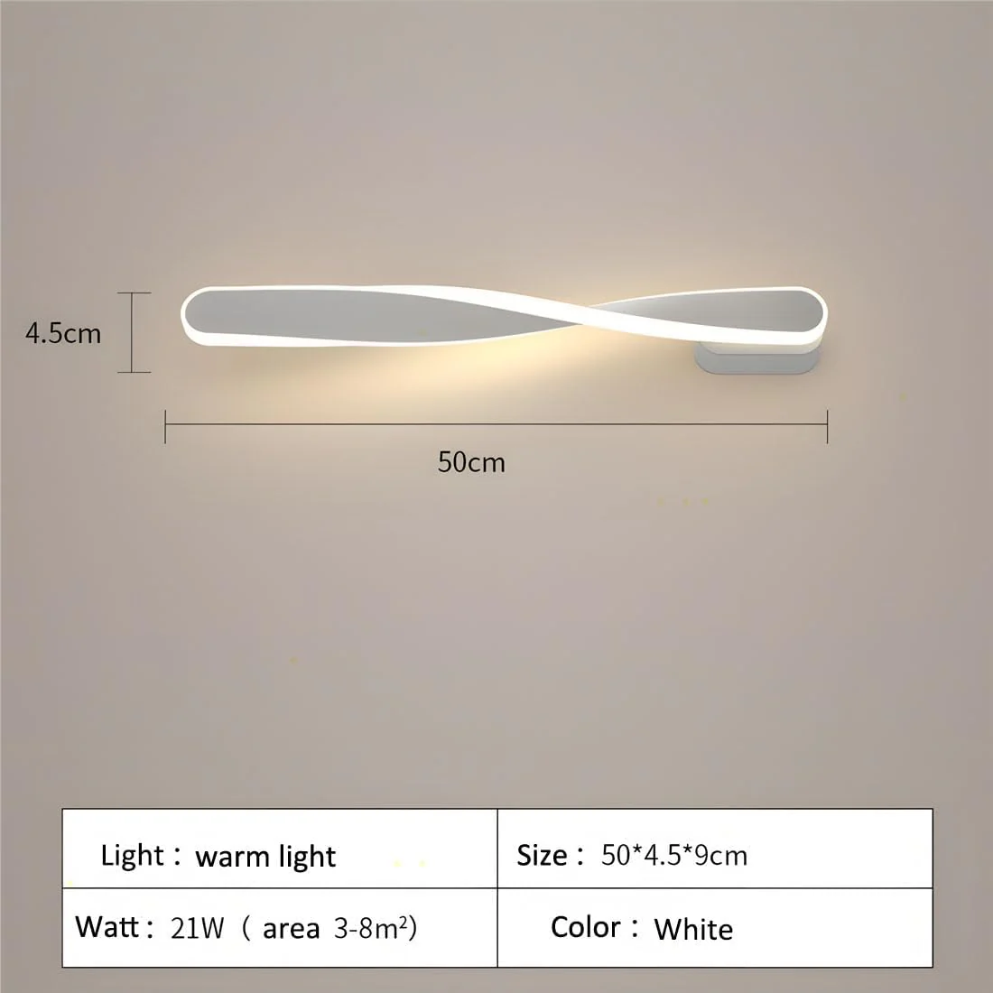 Minimalist LED Wall Lighting Fixtures Indoor Lamps White Home Decor Size NEW - Image 5