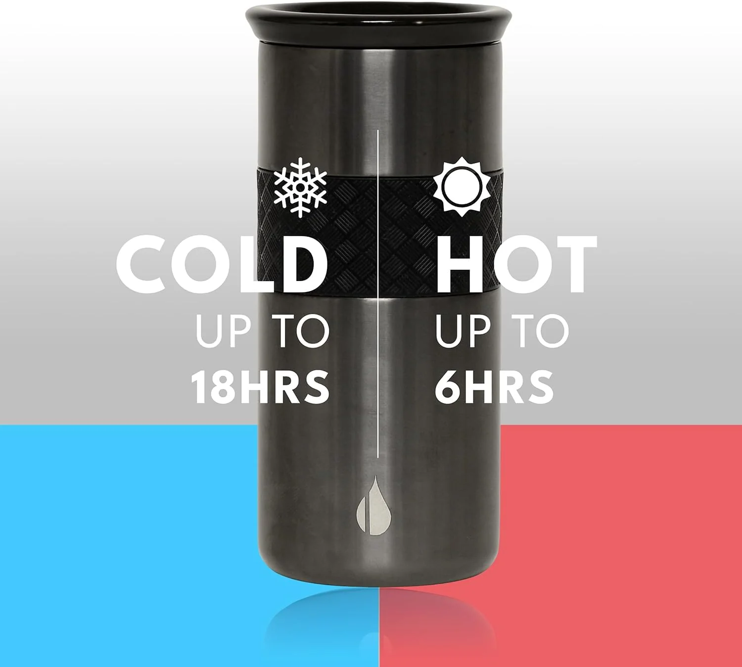Elemental 16oz Insulated Cup Coffee Tumbler Stainless Steel Gunmetal Black NEW - Image 3
