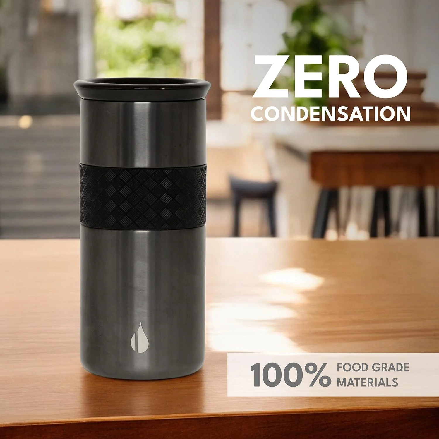 Elemental 16oz Insulated Cup Coffee Tumbler Stainless Steel Gunmetal Black NEW - Image 6