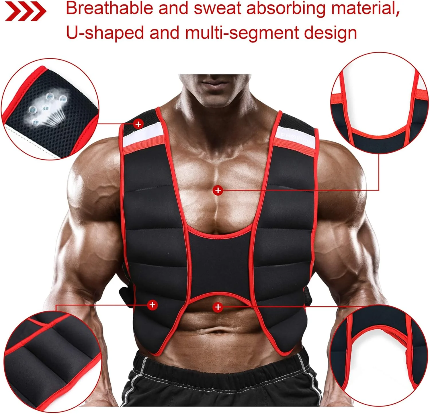 PROIRON 5kg Weight Vests Weighted Vest, One Size Comfortable Neoprene NEW - Image 7