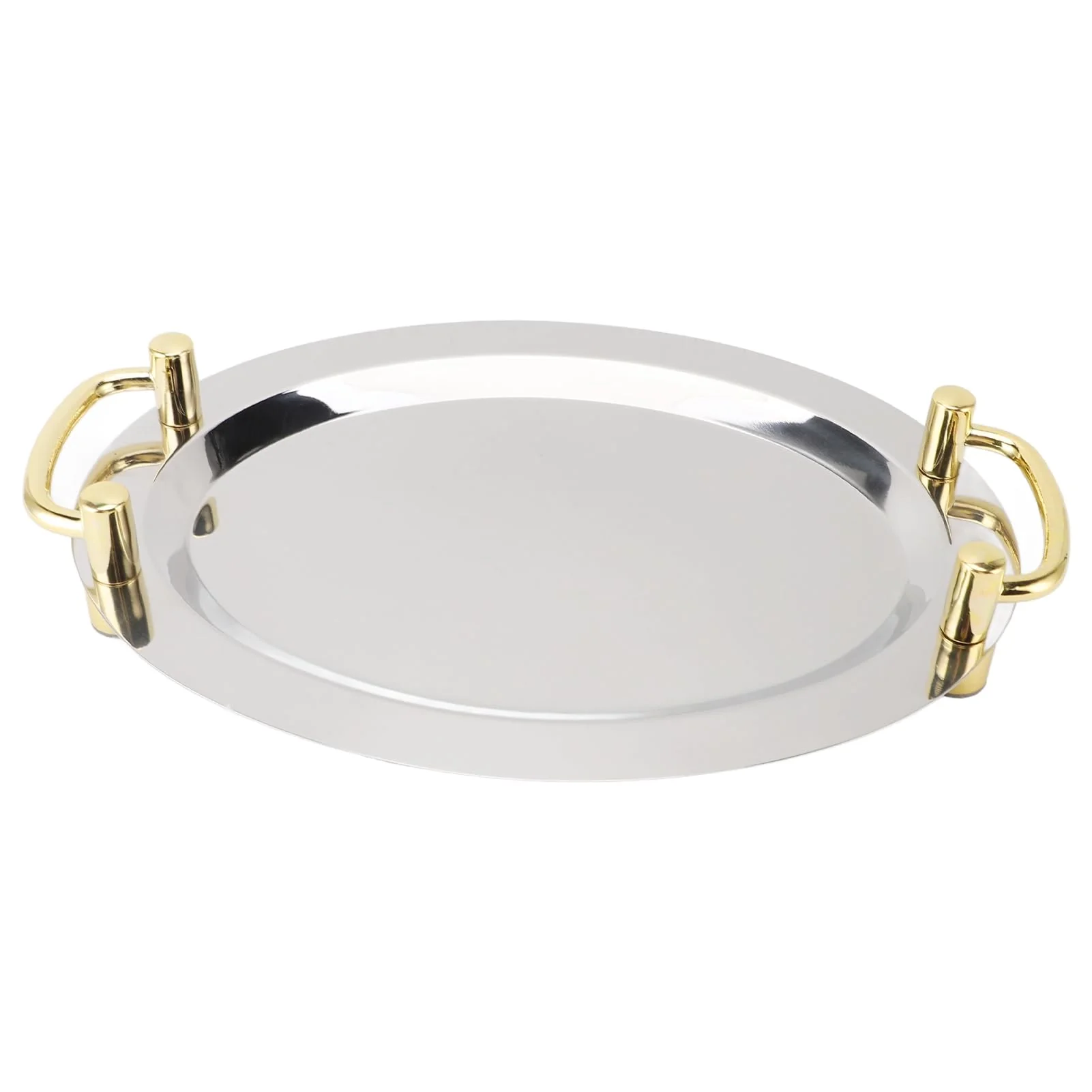 Elegant Stainless Serving Trays Steel Serving Tray Oblong Shape Silver NEW