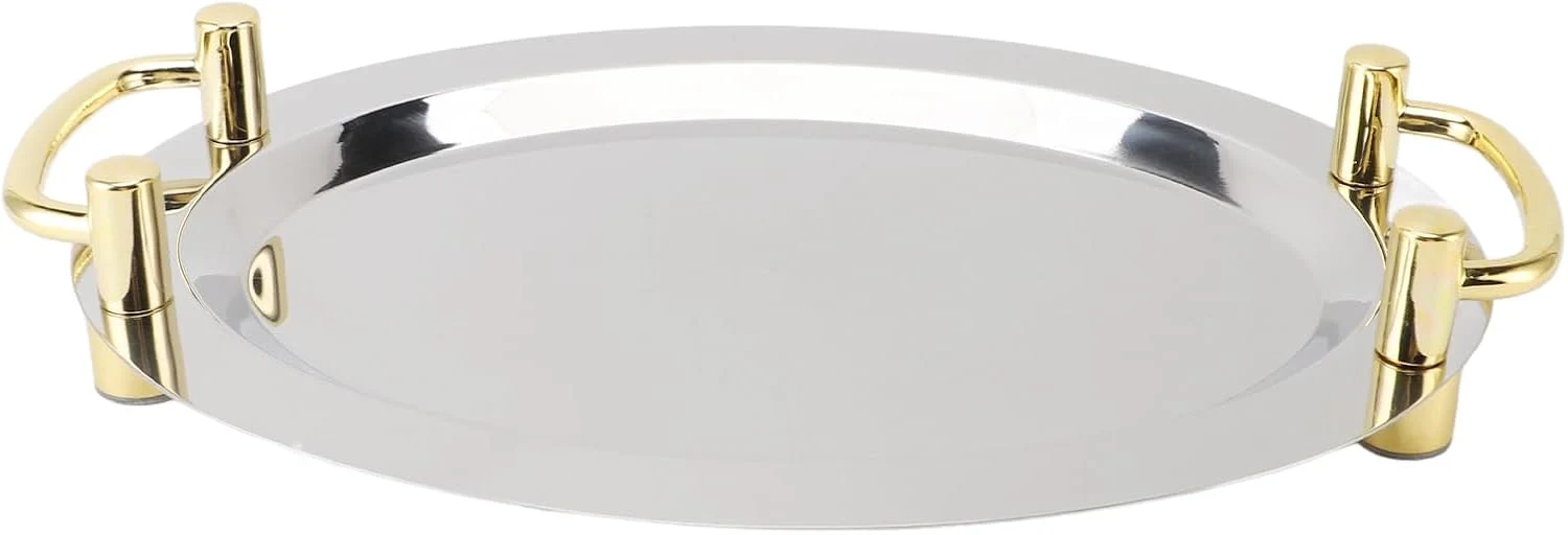 Elegant Stainless Serving Trays Steel Serving Tray Oblong Shape Silver NEW - Image 6