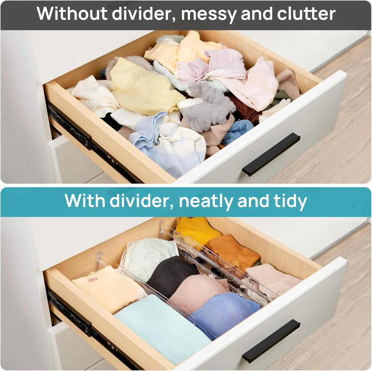 Vtopmart Adjustable Kitchen Storage Accessories Expandable Drawer Dividers NEW - Image 5