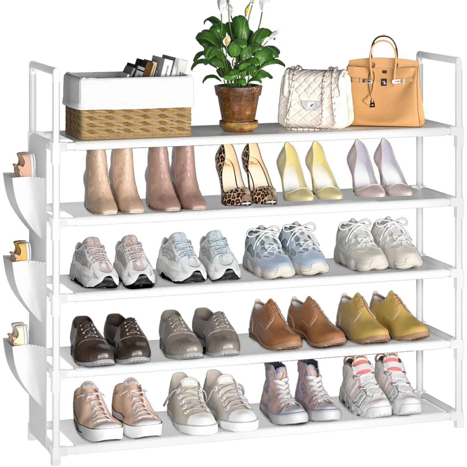 OYREL 5 Shoe Racks Tier Shoe Organizer Rack Storage for 20-25 Pairs of NEW