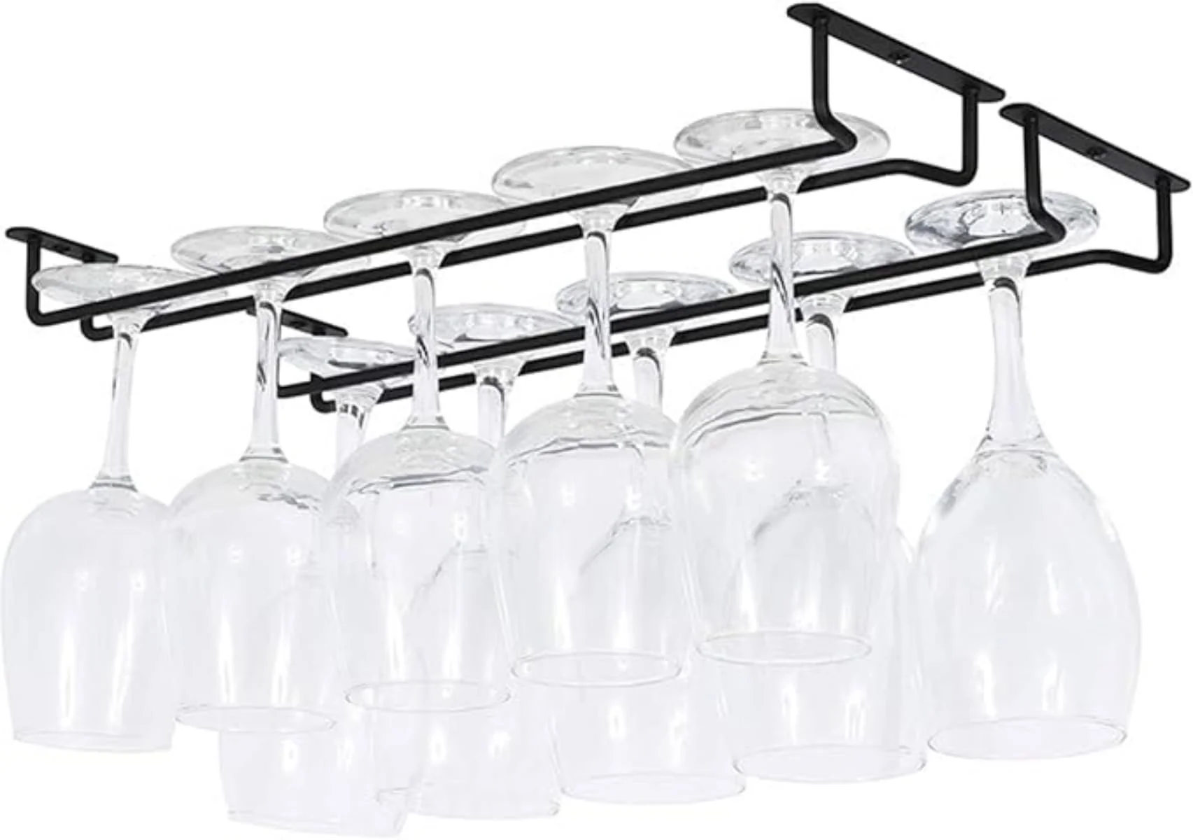 15-Inch Kitchen Storage Accessories Black Wine Glass Rack Under Cabinet NEW