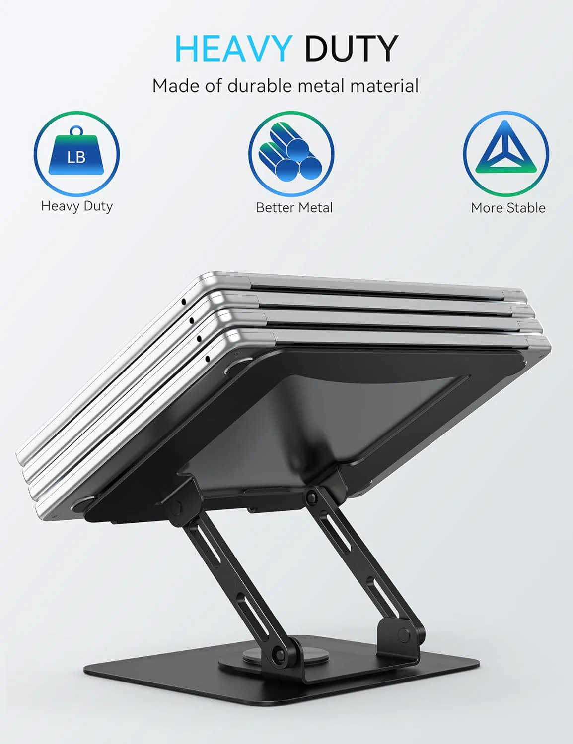 Laptop Stands 360° Rotating Base Ergonomic Computer Riser Support 10-15.6 NEW - Image 6