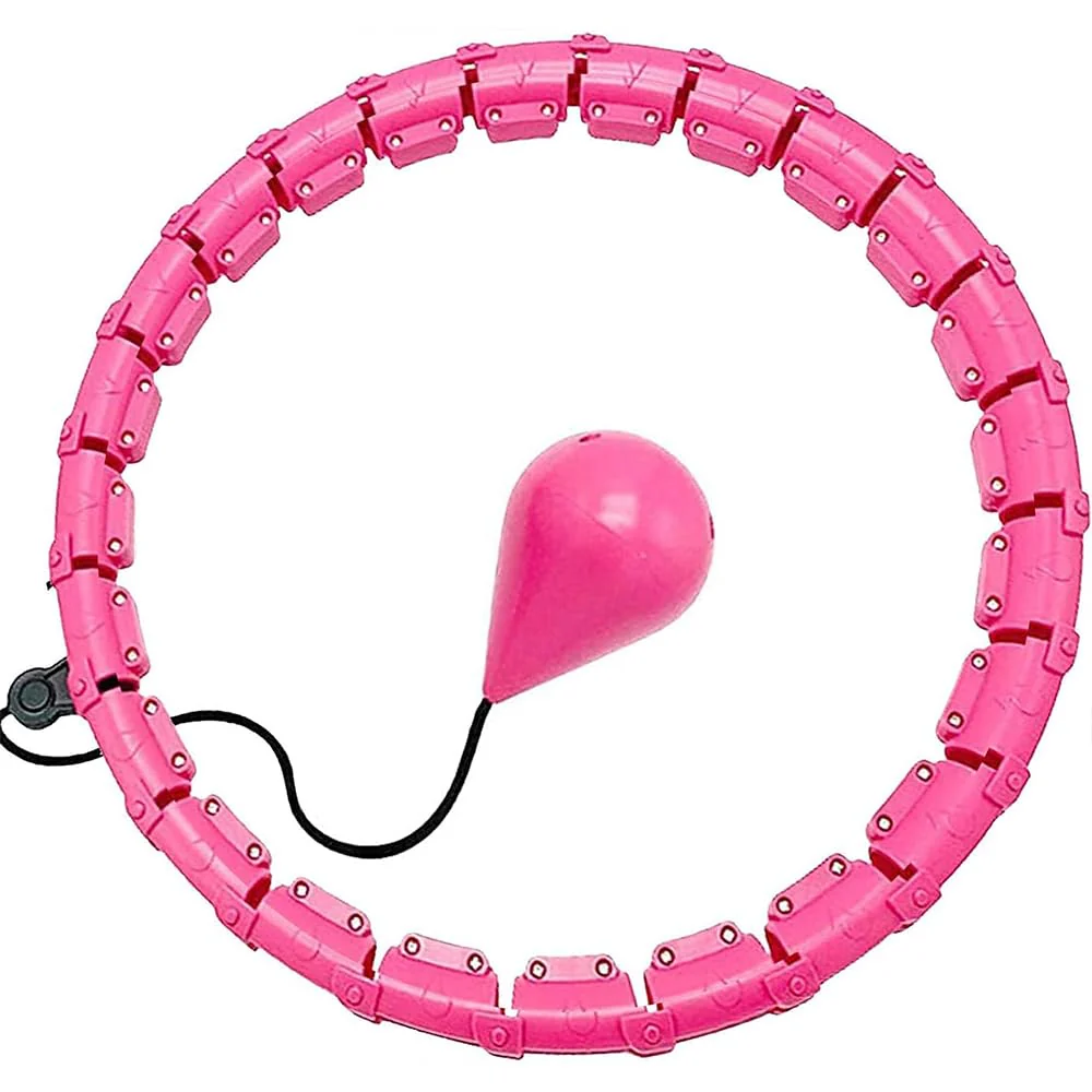 Adjustable Fitness Hoops Weighted Hula Hoop for Adults 2-in-1 Pink DEMO
