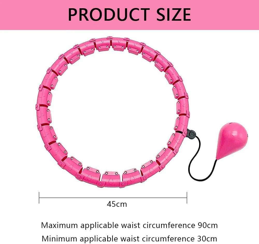 Adjustable Fitness Hoops Weighted Hula Hoop for Adults 2-in-1 Pink DEMO - Image 2