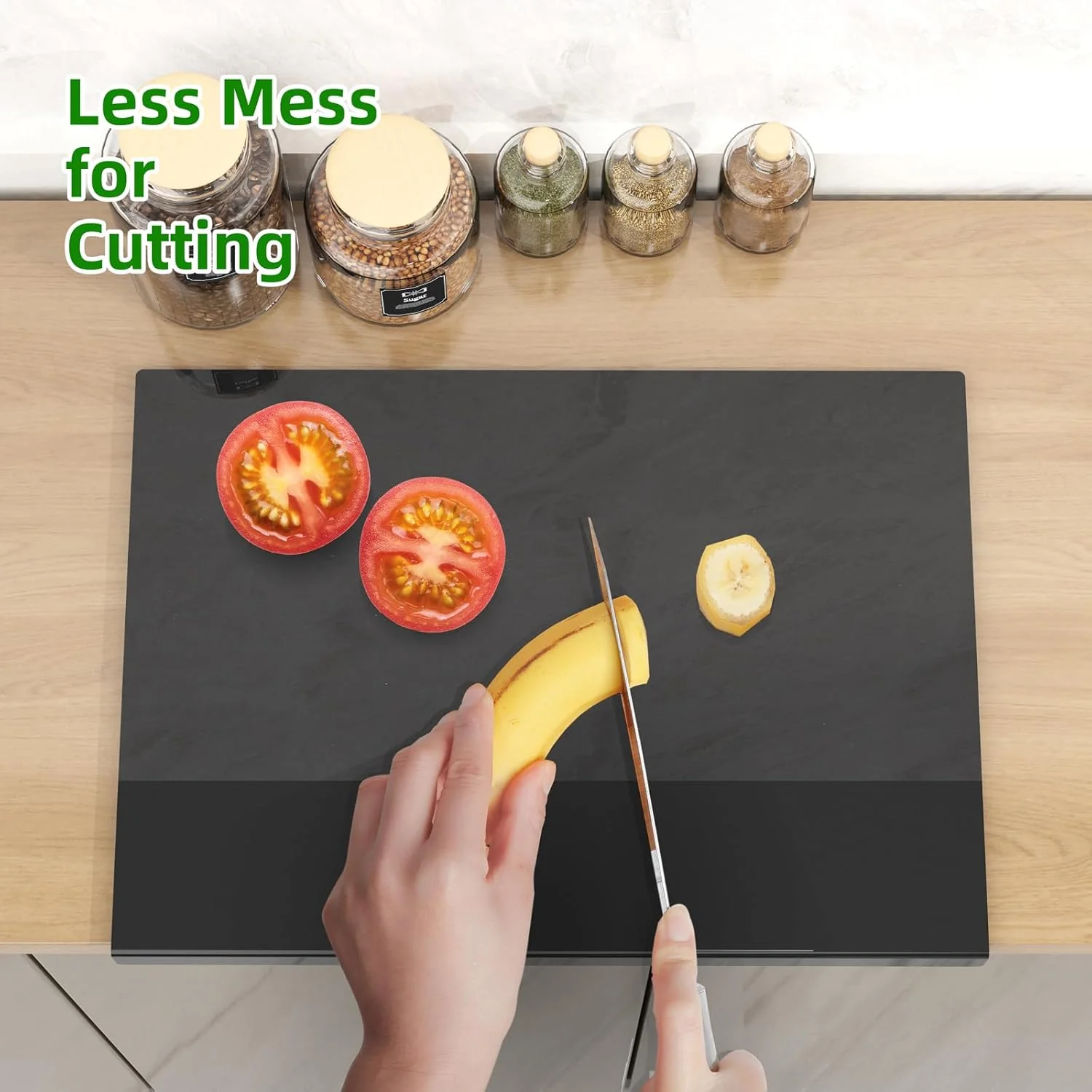 Acrylic Chopping Chopping Boards Board with Counter Lip, Durable Black, NEW - Image 3