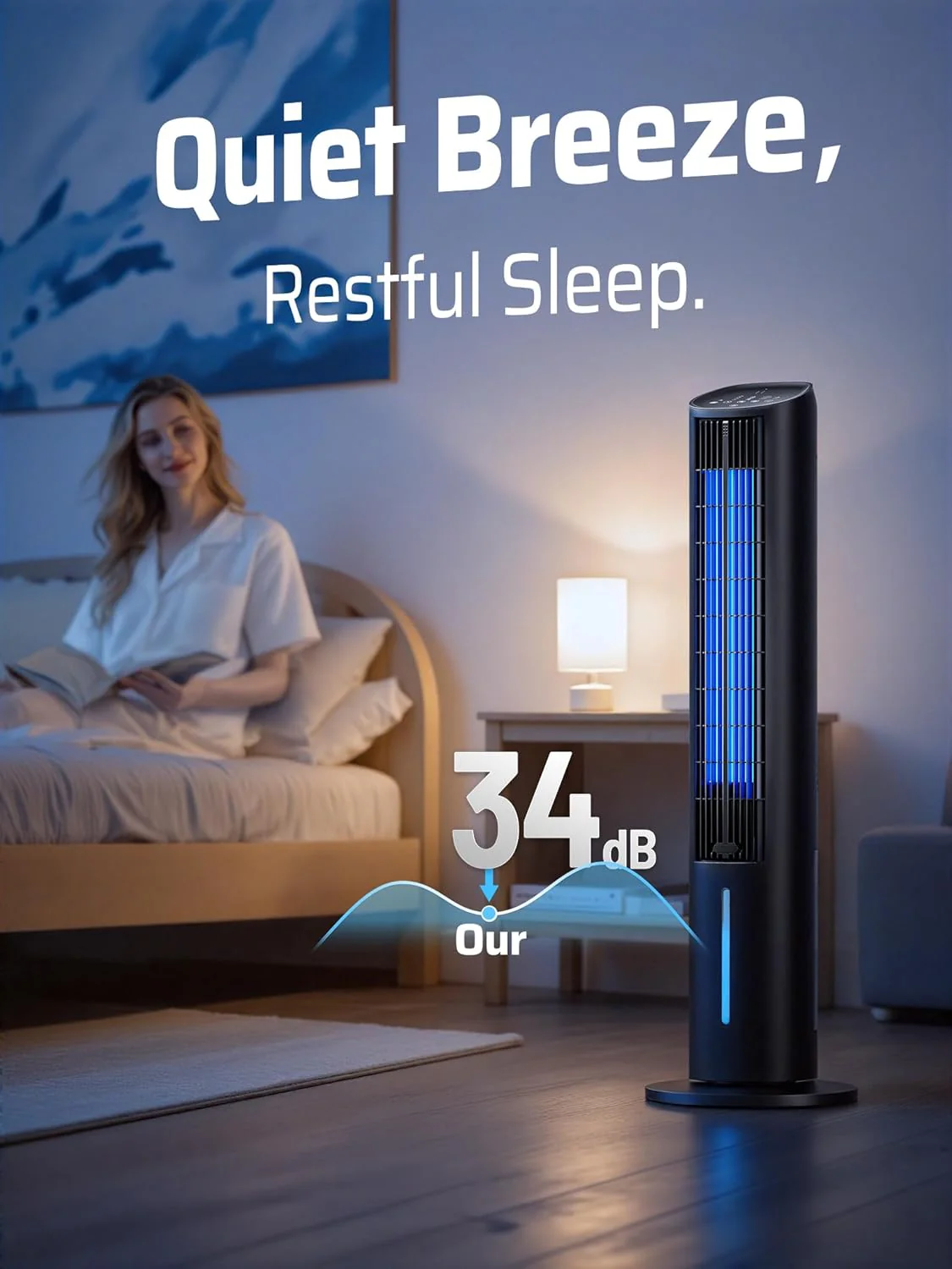 Bladeless Tower Fans Fan Cooling Portable Air Conditioner Remote Control DEMO - Image 5