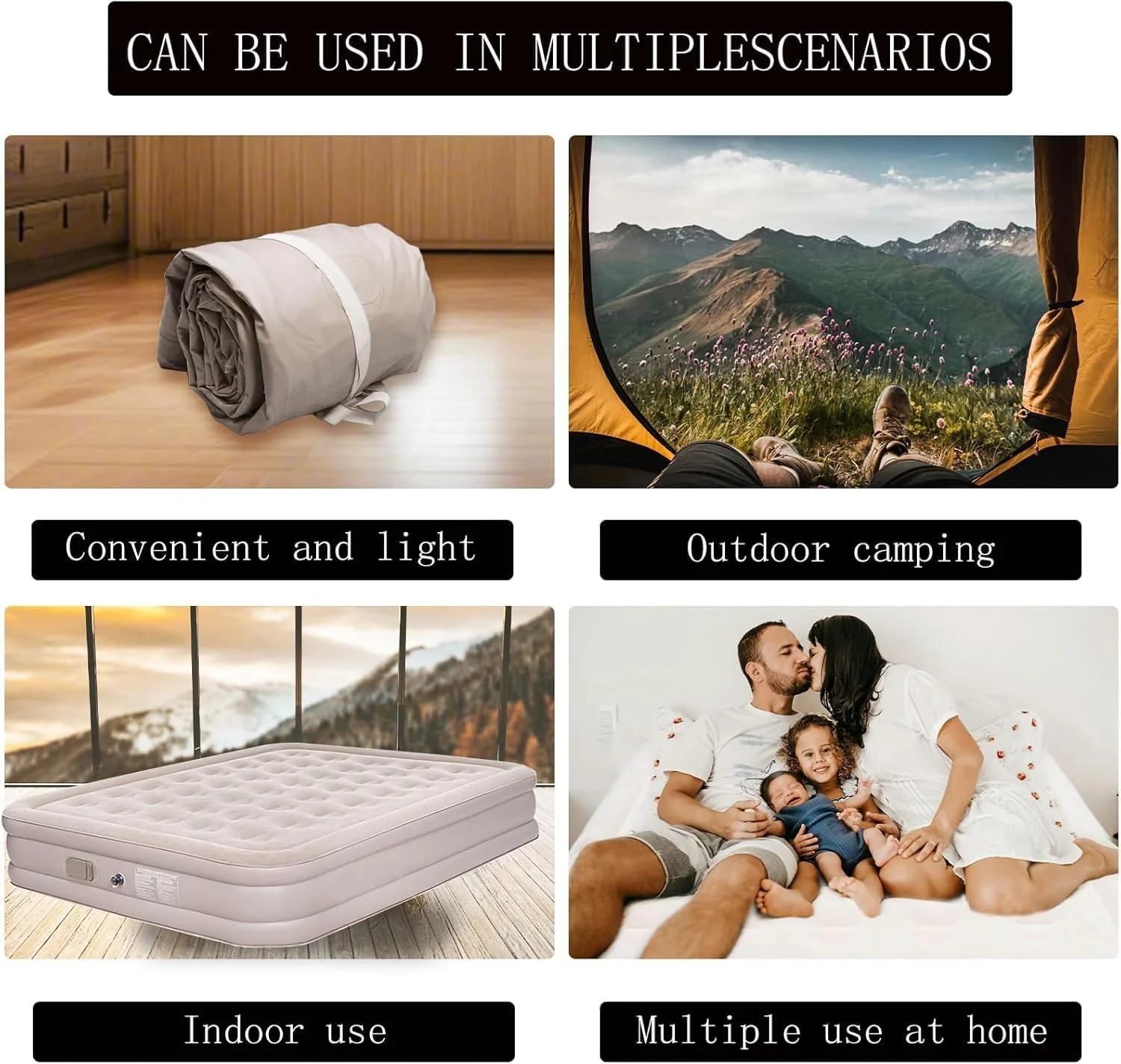 Comfortable Air Mattresses Mattress Thicken Automatic Beige Double NEW - Image 7