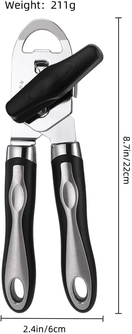 3-in-1 Heavy Duty Can Opener with Soft Handle Kitchen Gadgets Size 8.5 Size NEW - Image 5