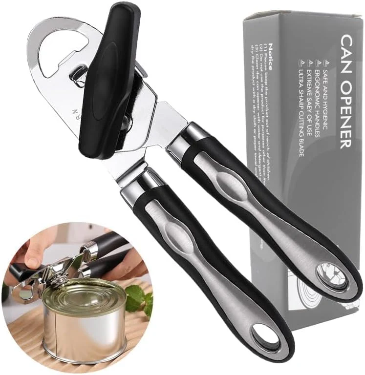3-in-1 Heavy Duty Can Opener with Soft Handle Kitchen Gadgets Size 8.5 Size NEW - Image 6