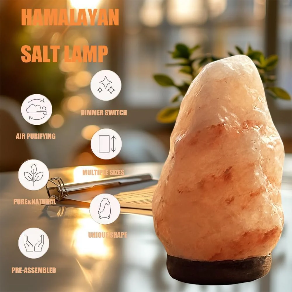 Elegant 7-Color Table Lamps Changing Natural Pink Salt Rock Table Lamp for NEW - Image 2