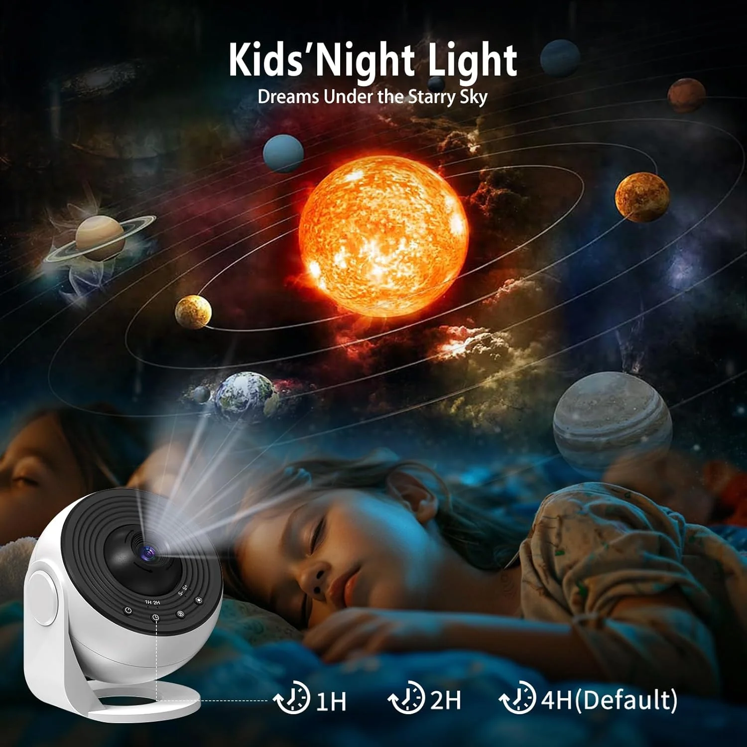 LED Space Projector Lamp Home Planetarium Night Lights White NEW - Image 3