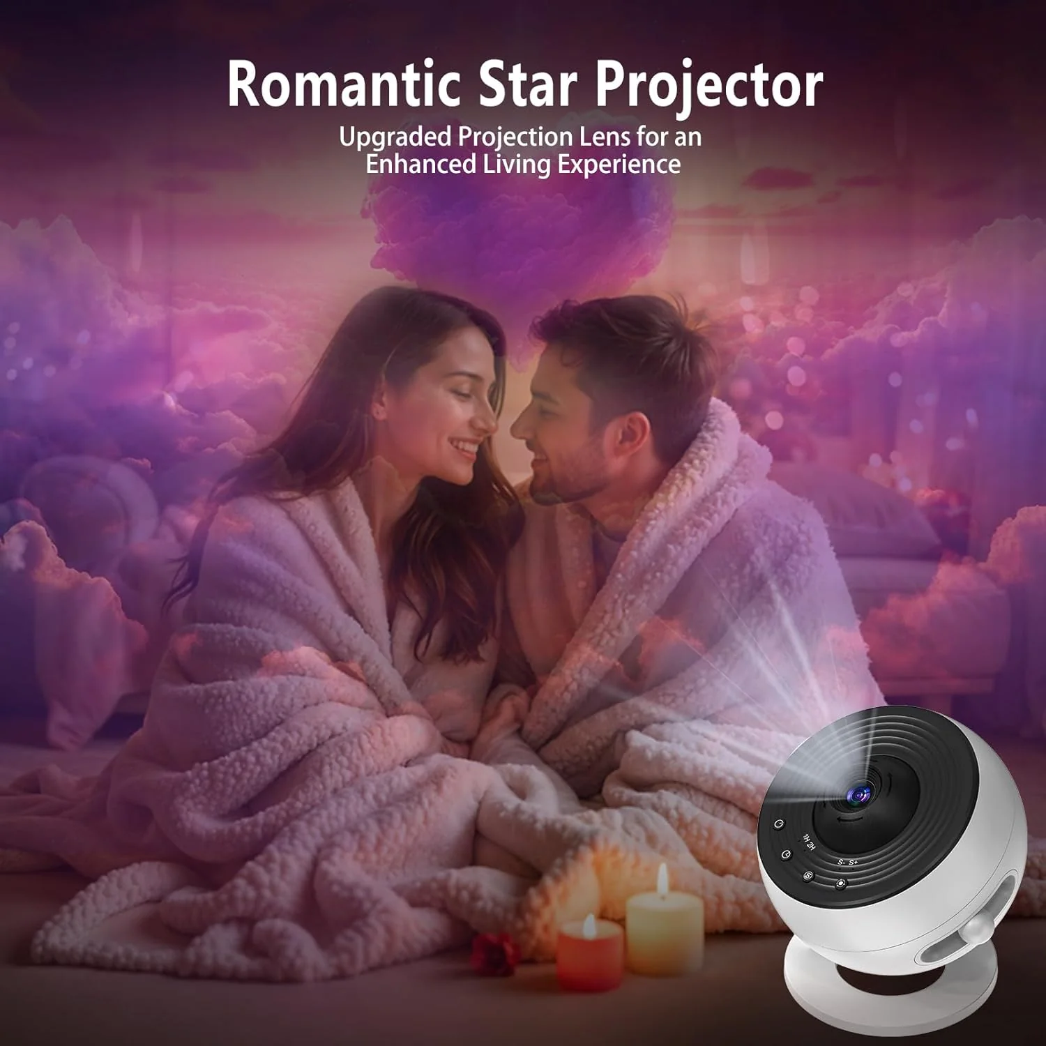 LED Space Projector Lamp Home Planetarium Night Lights White NEW - Image 5