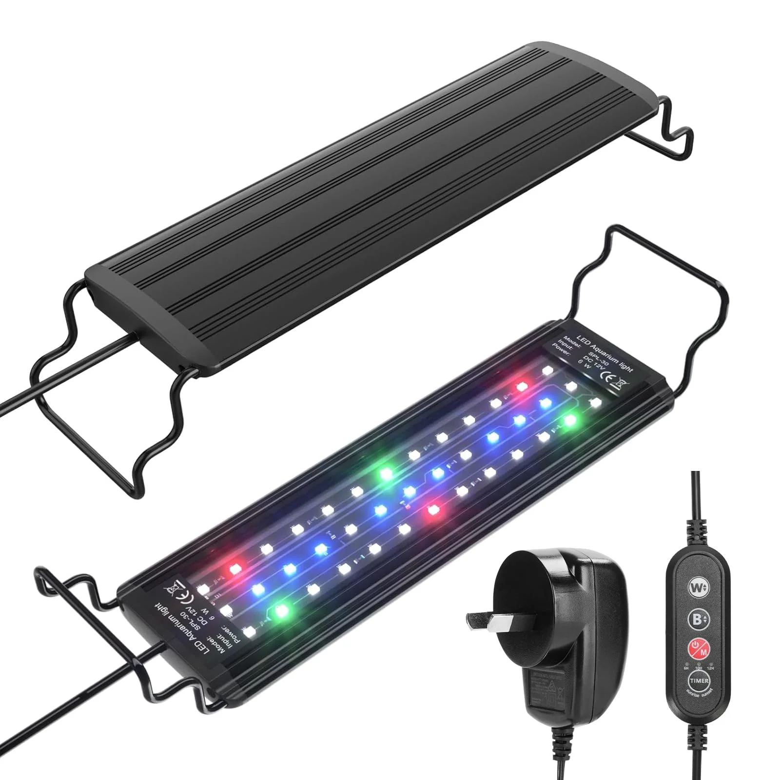 Aquarium LED Aquarium Lights Light for 11-18" / 30-45cm Aquariums, Black NEW