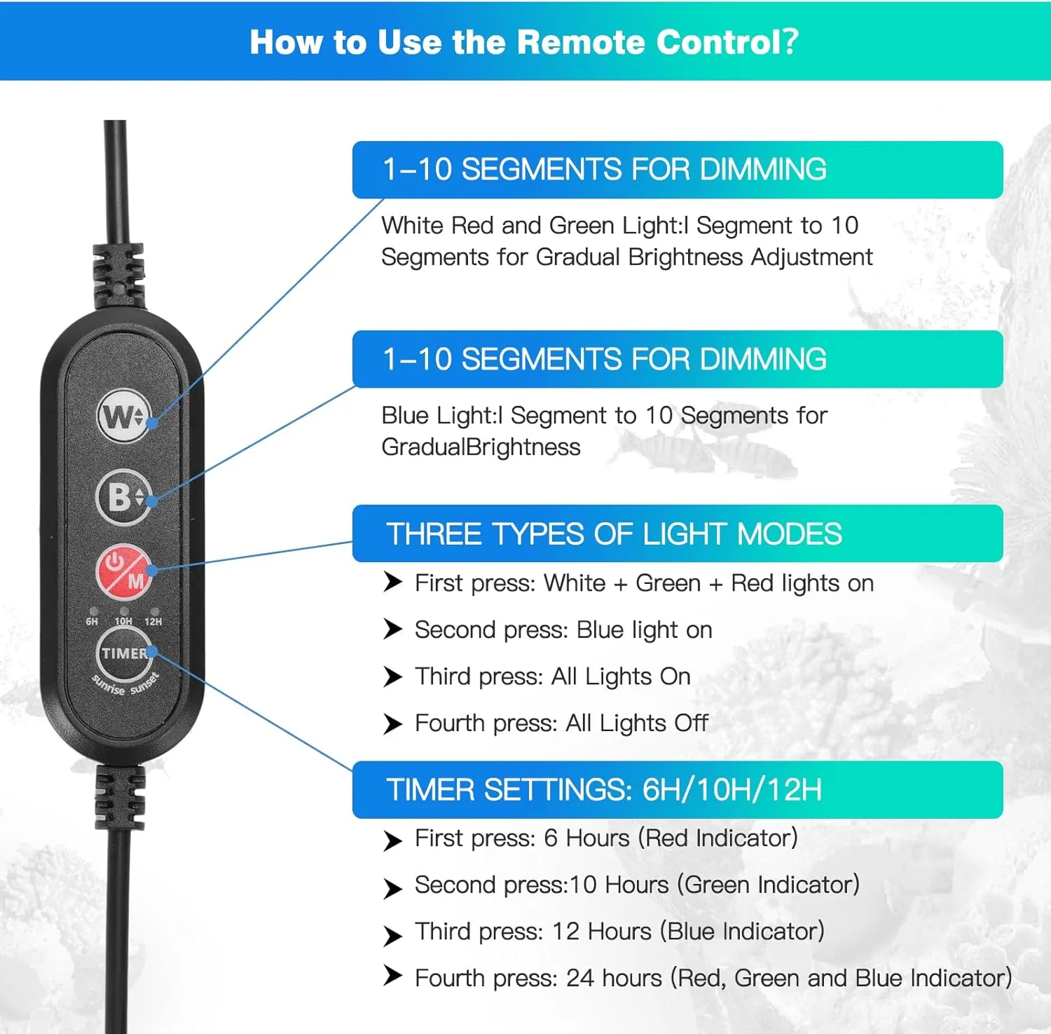 Aquarium LED Aquarium Lights Light for 11-18" / 30-45cm Aquariums, Black NEW - Image 8
