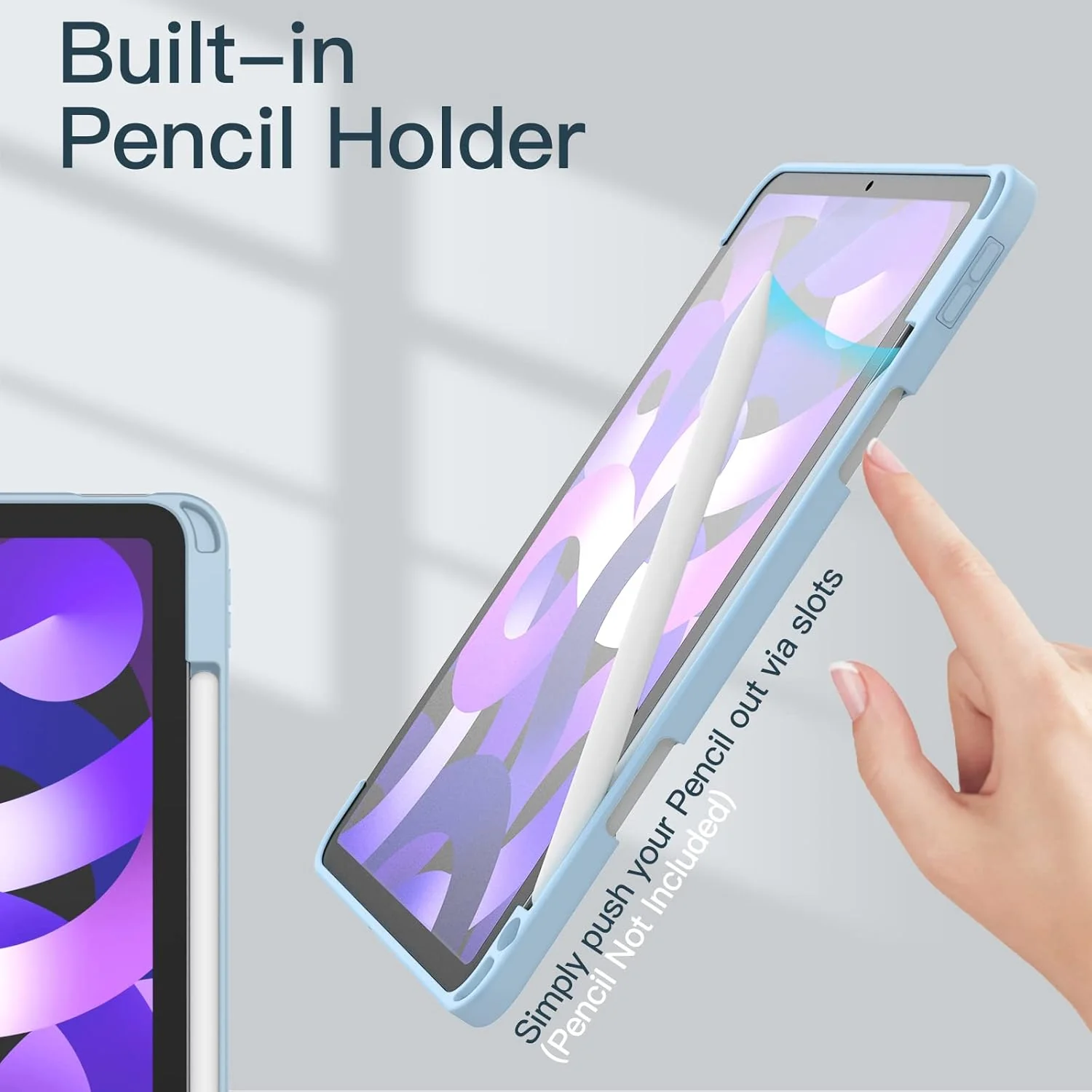 JETech Sky Blue Transparent Back Tablet Case for iPad Air 11-Inch M4/M3/M2 NEW - Image 5
