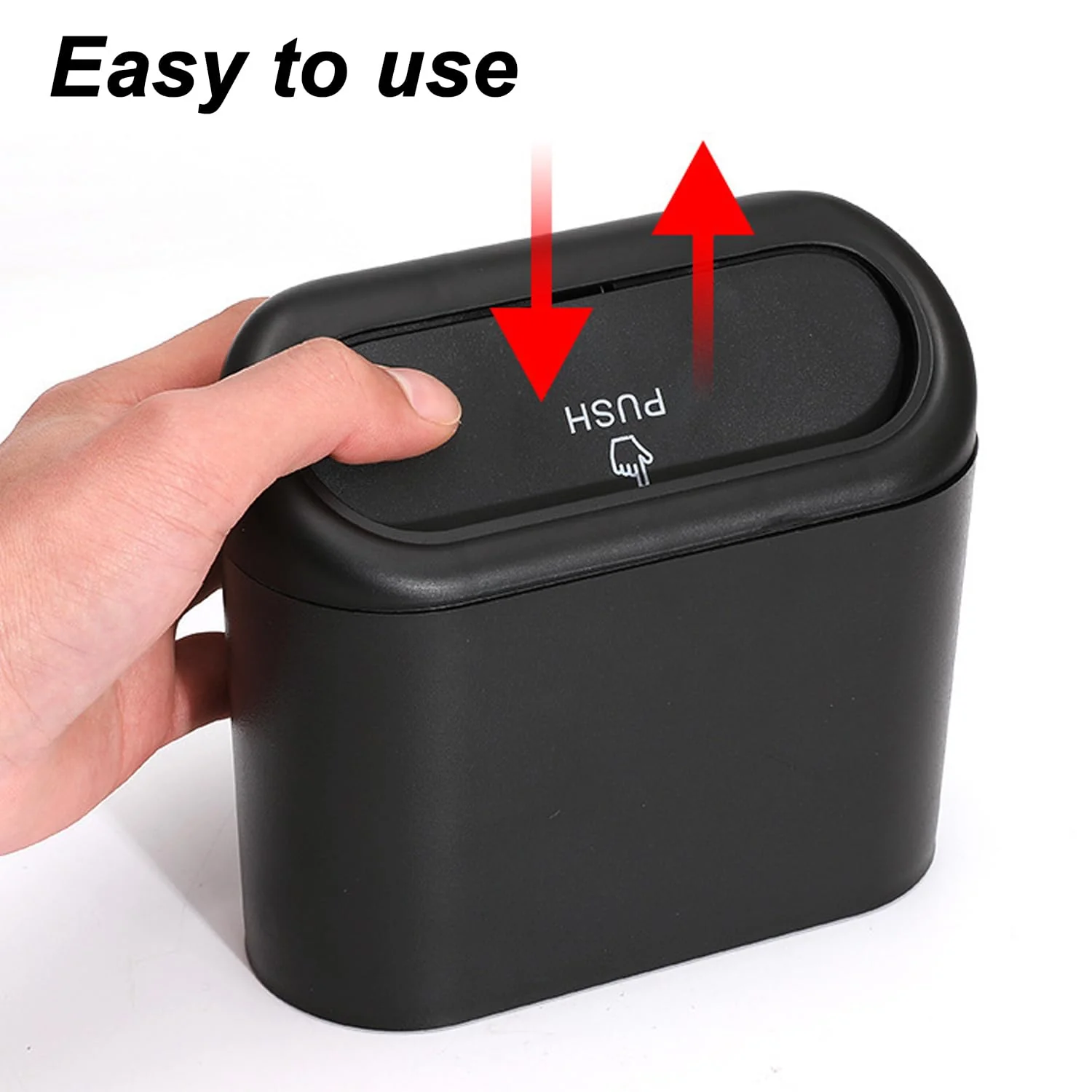Car Accessories Trash Rubbish Dust Bin Holder Box Case Black 15.5x14x6.5cm NEW - Image 2