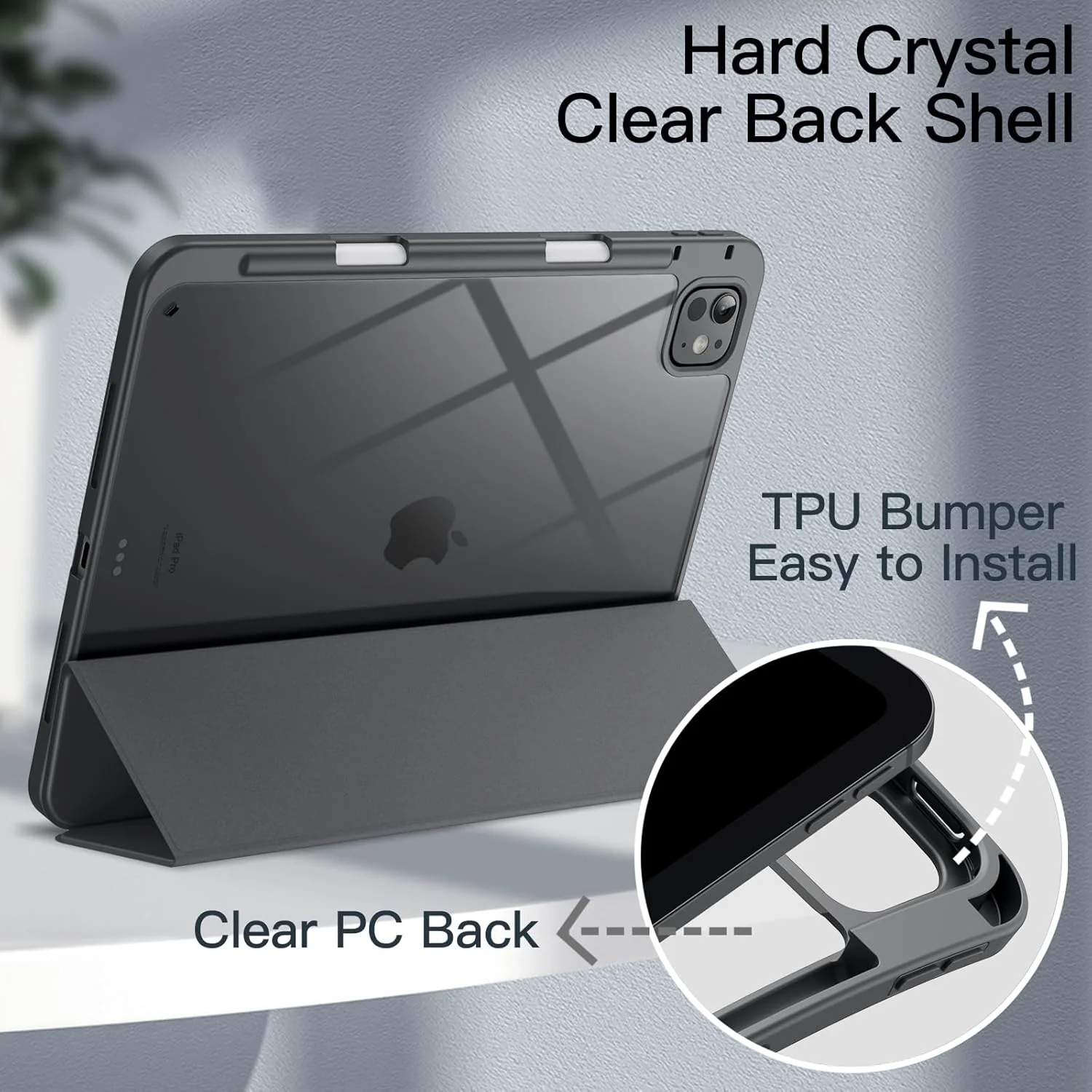 JETech Space Tablet Cases Gray Tablet Case for iPad Pro 11-Inch 5th & 6th NEW - Image 3