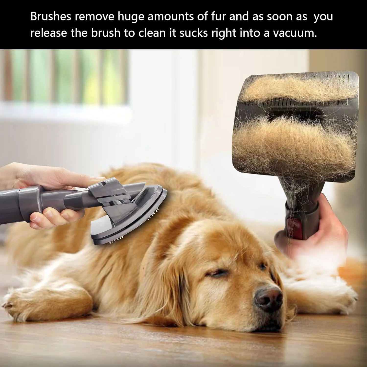 Brushes with Trigger Lock & 24in Extension Vacuum Hose for Pet Grooming DEMO - Image 2