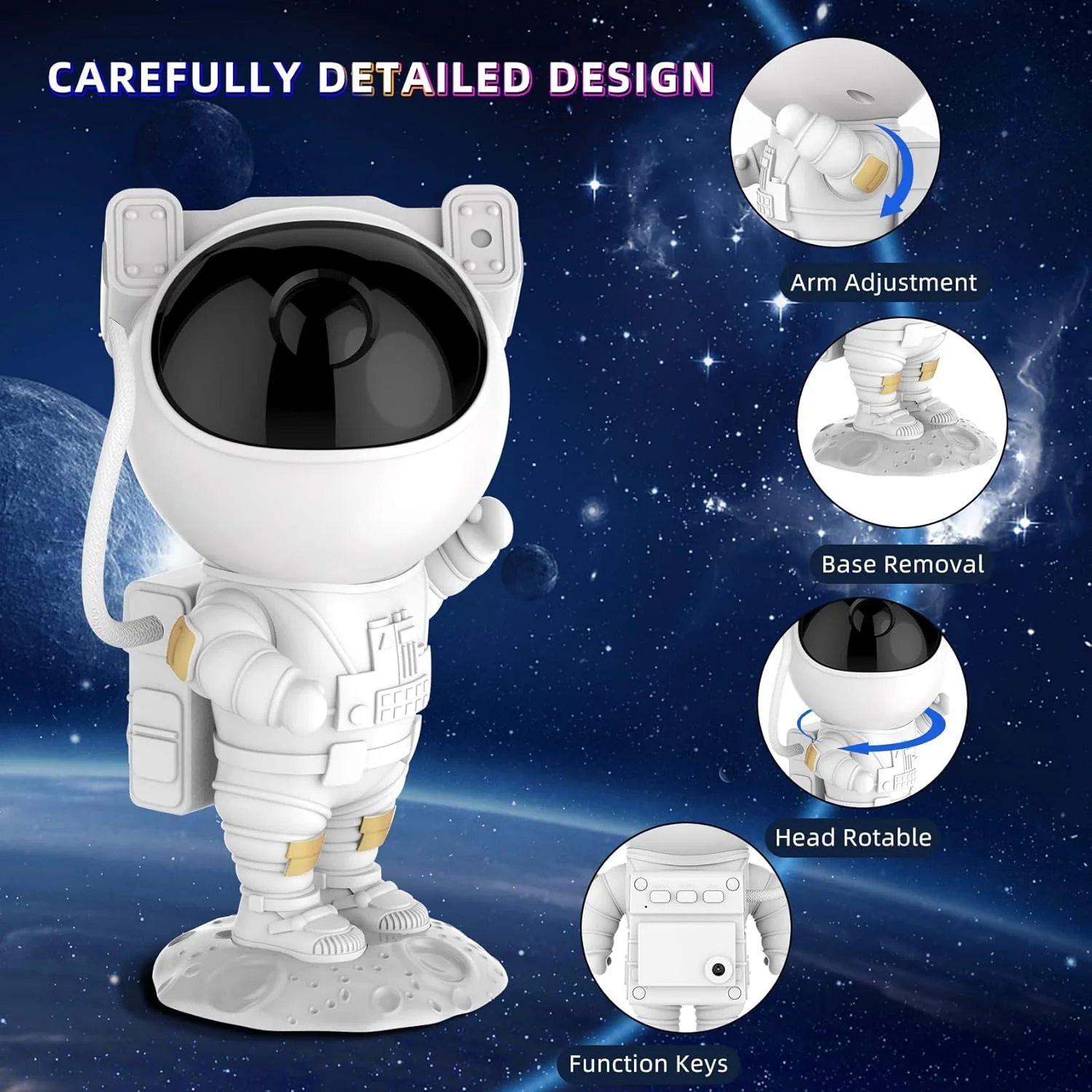 Astronaut Figure Galaxy Star Projector Decorative Night Light with Remote NEW - Image 6