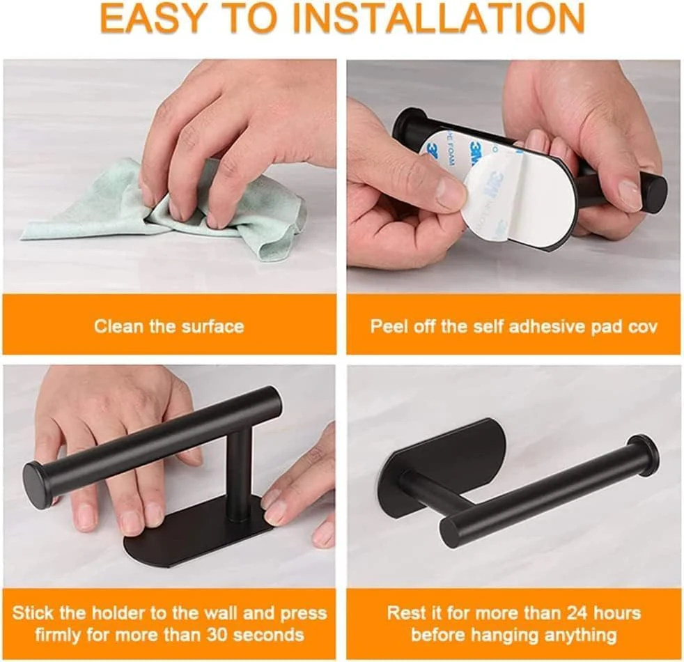 2 Piece Stainless Steel Wall Mounted Toilet Paper Holder for Bathroom DEMO - Image 4