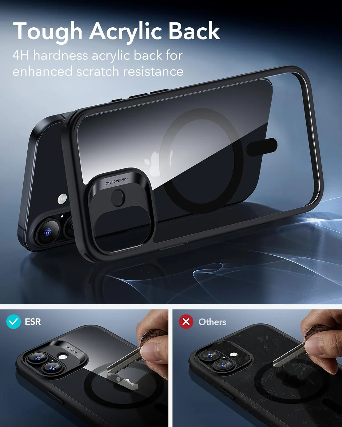 ESR Hybrid Phone Case Compatible with MagSafe Black & Clear iPhone 17 NEW - Image 6