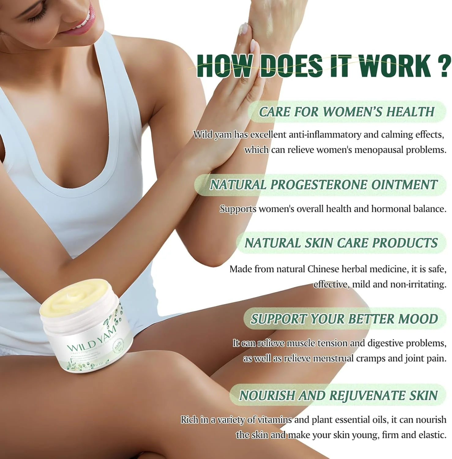 Natural Organic Creams Wild Yam Cream for Hormone Balance & Regulation NEW - Image 2
