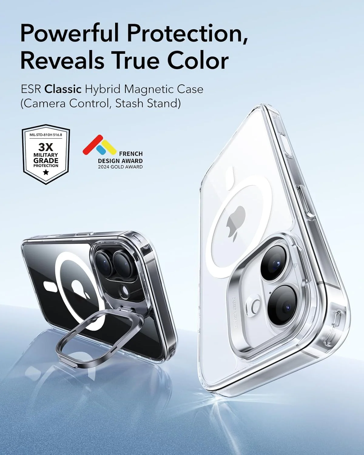ESR Clear Phone Cases Compatible with iPhone 17 Stand and Camera Control DEMO - Image 2