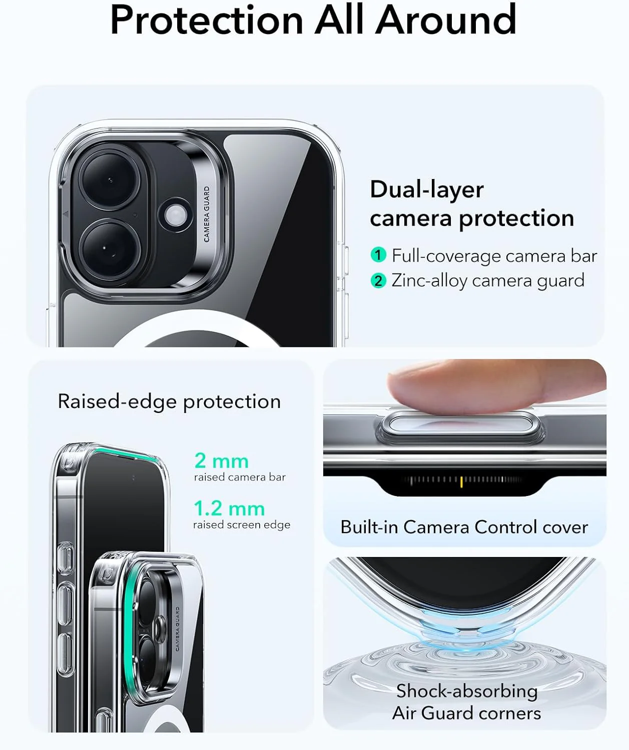 ESR Clear Phone Cases Compatible with iPhone 17 Stand and Camera Control DEMO - Image 3