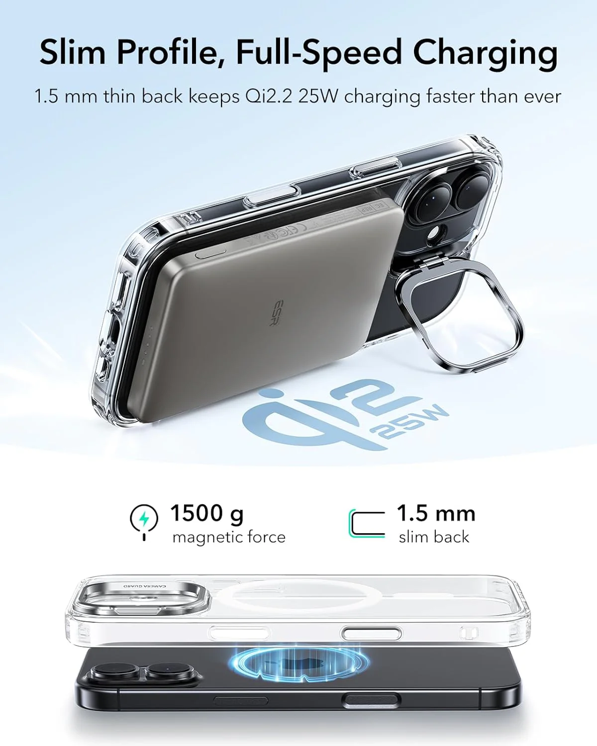 ESR Clear Phone Cases Compatible with iPhone 17 Stand and Camera Control DEMO - Image 6
