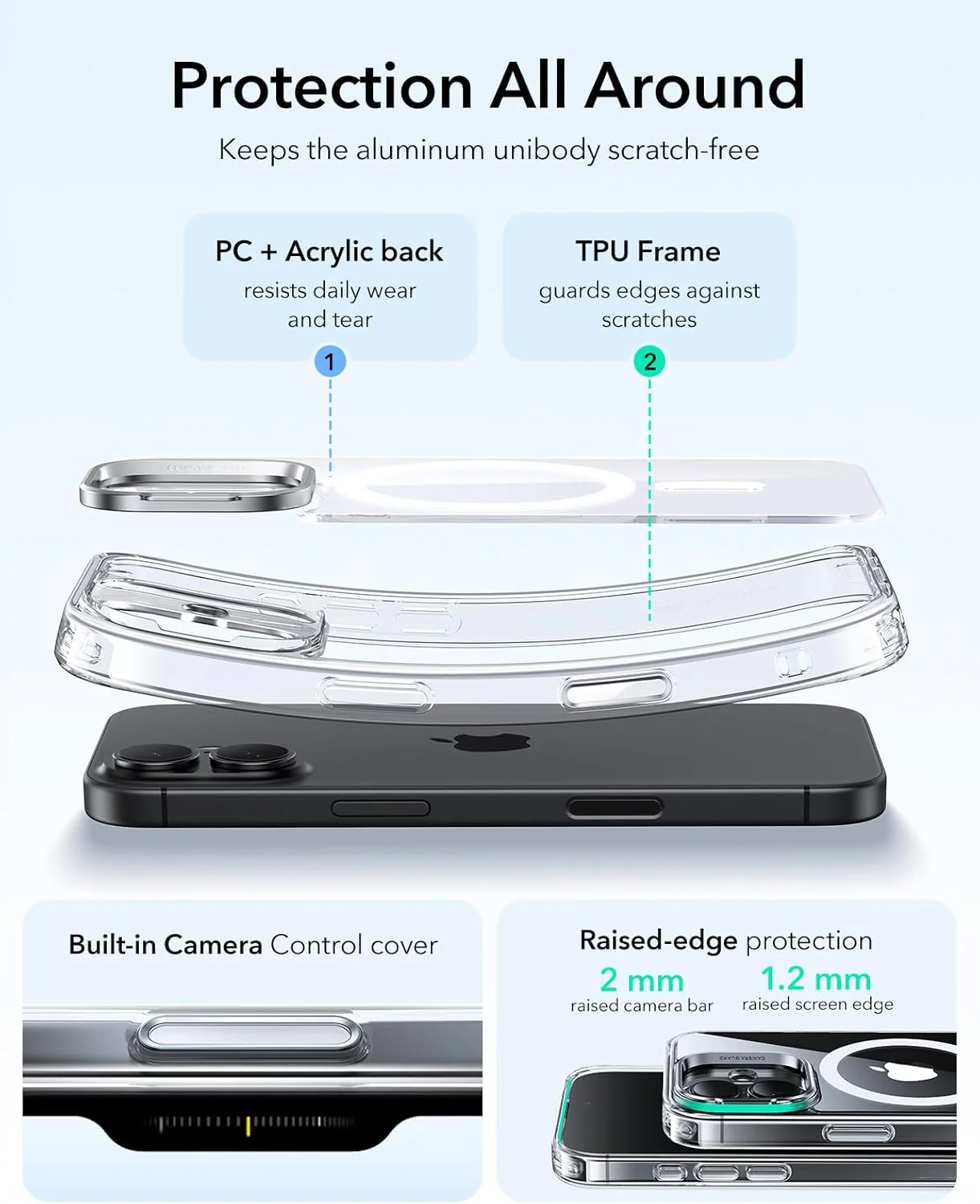 ESR Clear Phone Cases Compatible with iPhone 17 Stand and Camera Control DEMO - Image 9
