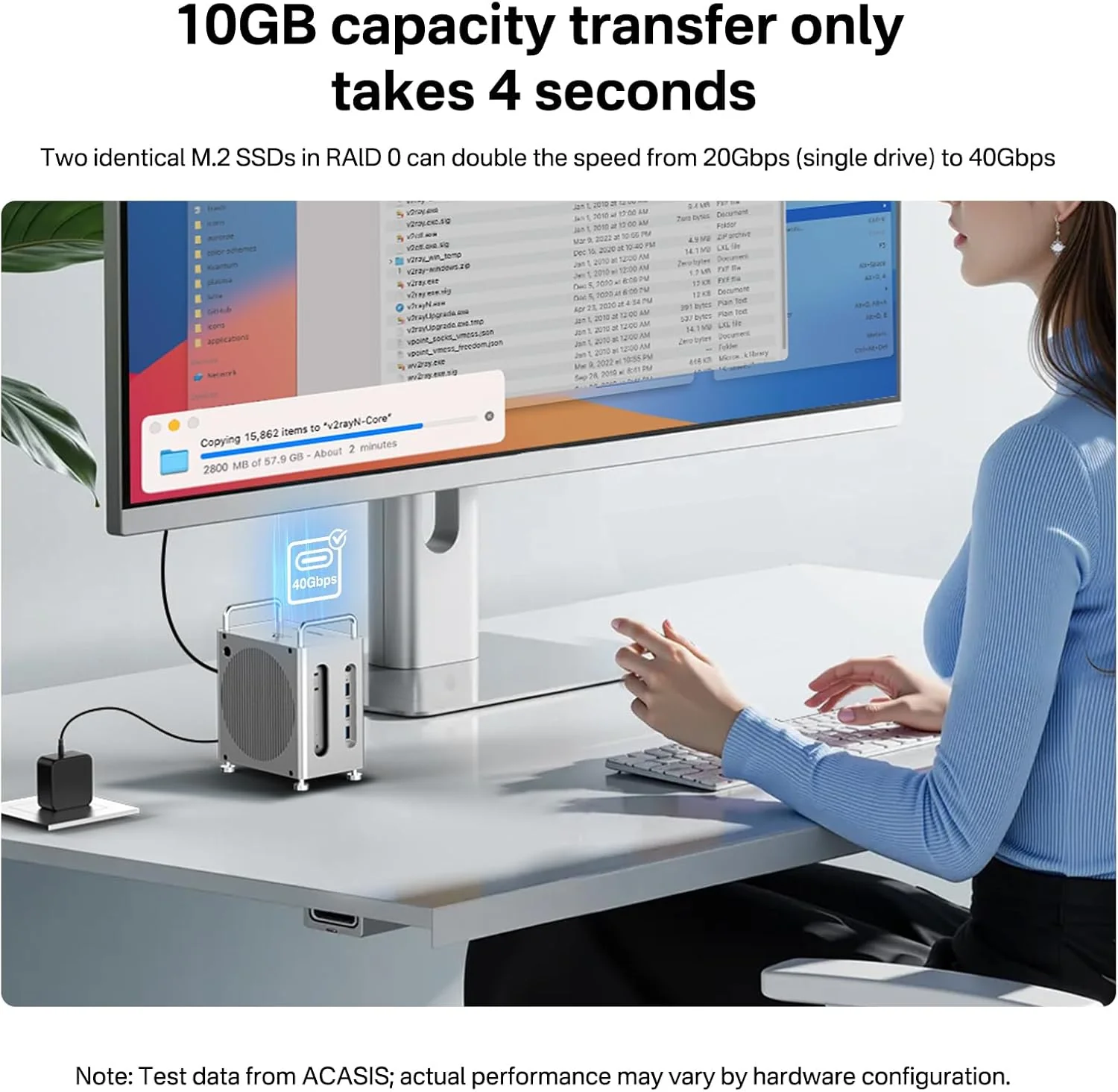 ACASIS Dual-Bay Docking Stations NVMe SSD Enclosure 11-in-1 Workstation DEMO - Image 5