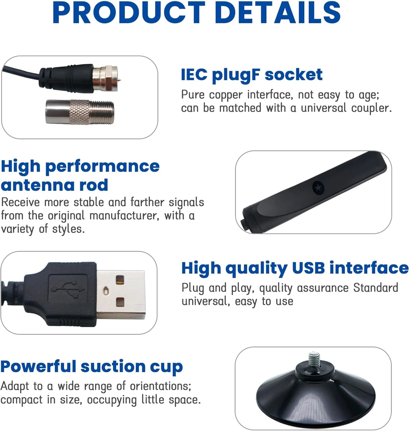 Portable Black Smart TV Antenna with HD Digital Signal Booster Plug Play DEMO - Image 3