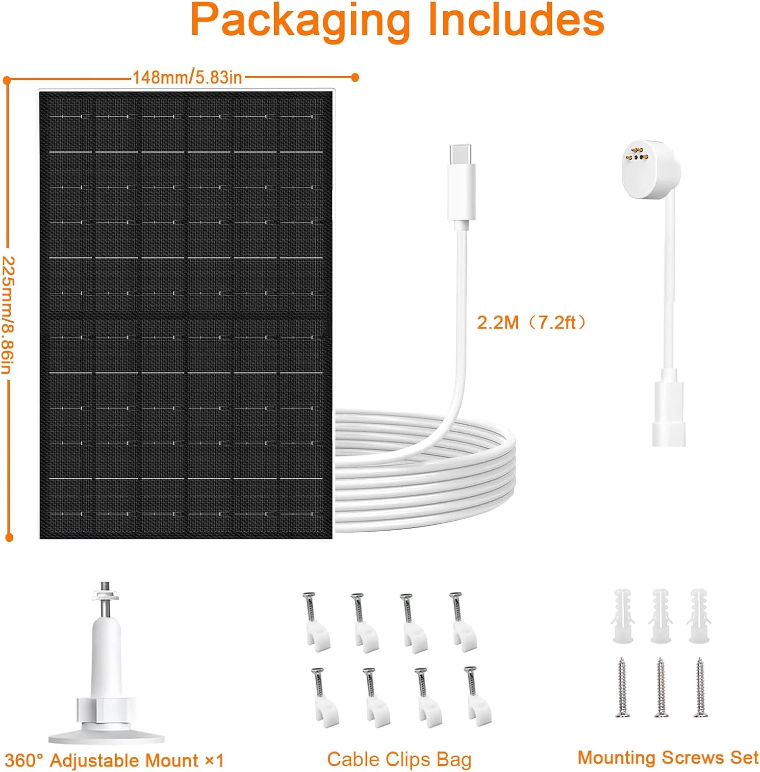 7W Solar Panels Charger for Google Nest Cam Battery White Size 22x14cm DEMO - Image 2