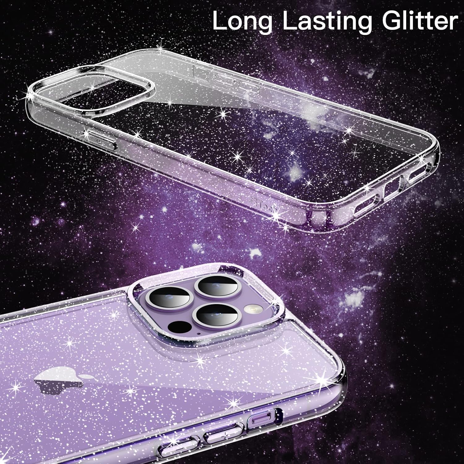 JETech Clear Glitter Shockproof Protective Phone Case for iPhone 14 Pro 6.1" NEW - Image 3